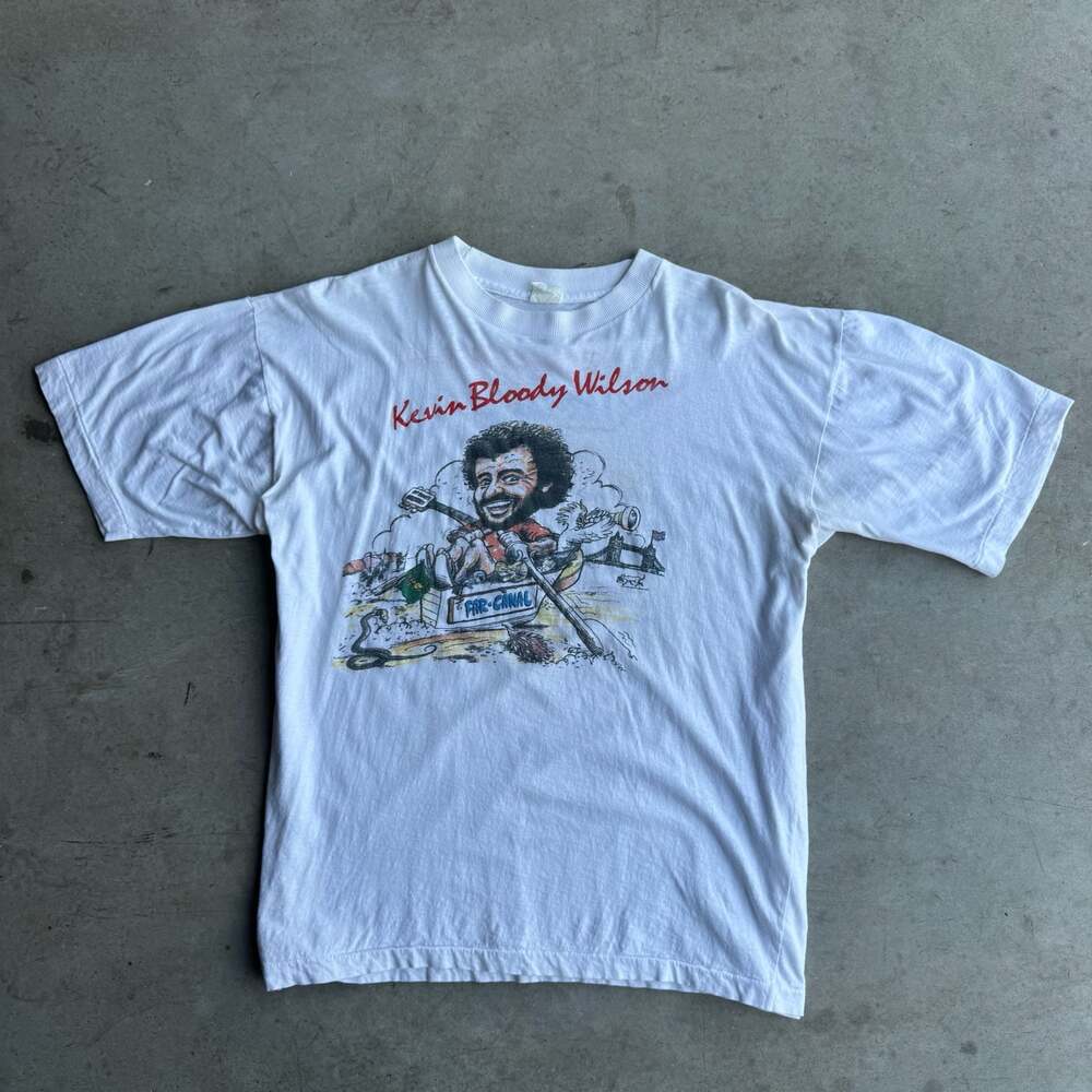 Vintage Kevin Bloody Wilson Far-Canal Tour Graphic T-Shirt